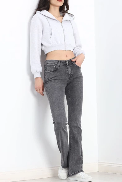 İspanyol Paça Kot Pantolon Füme - 20255.1590. - Resim 2