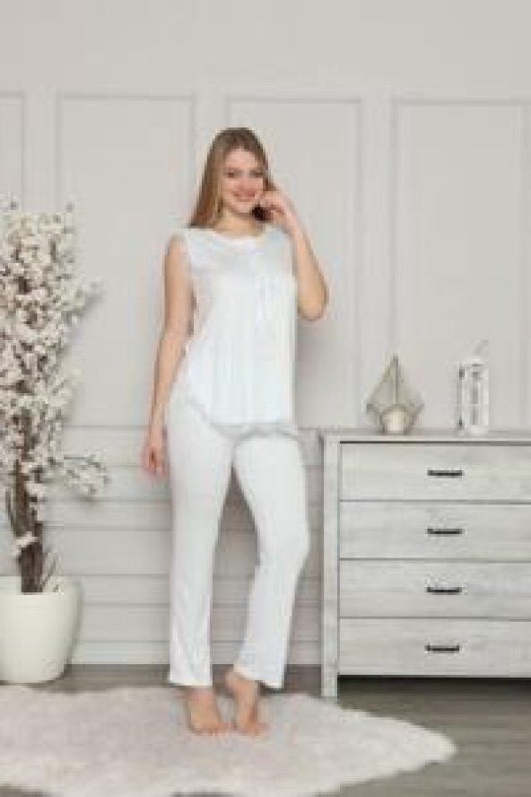 LİMİSSİ 413 Mavi Hamile Lohusa Dantelli Pijama Tk