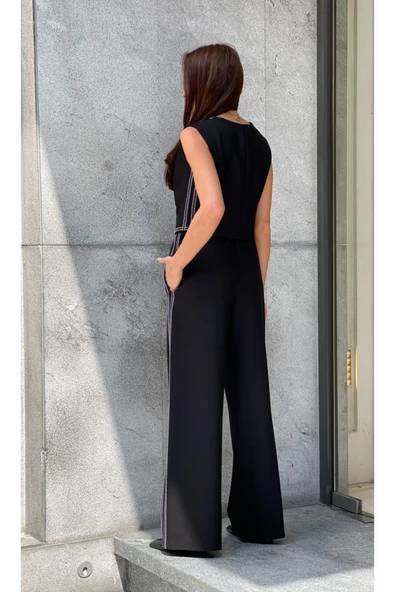 Trend Kadın Çoban Dikişli Yelek ve Pantolon Takımı ile Tarzınıza Zarif ve Hoş Bir Dokunuş Ekleyin - Resim 7