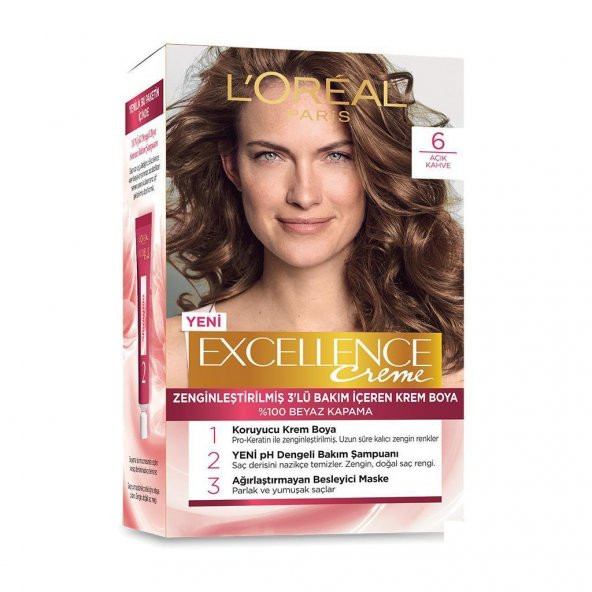 Loreal Excellence Creme Saç Boyası 6 Açık Kahve