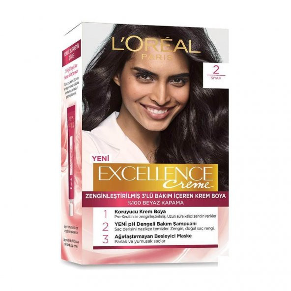 Loreal Excellence Creme Saç Boyası 2 Siyah