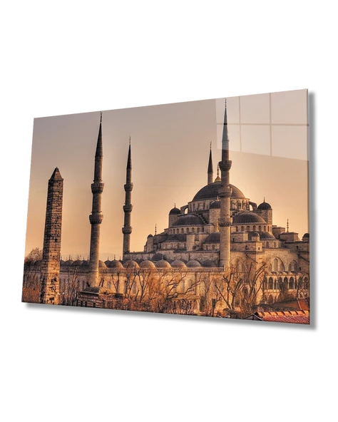 İstanbul Sultan Ahmet Camii Manzaralı   Dekoratif ve Modern Cam Tablo