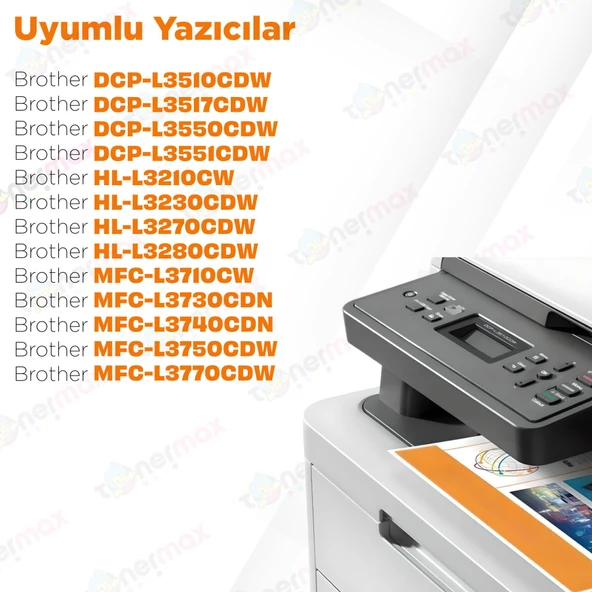 Brother DCP-L3550CDW Muadil Toner Set /Brother TN273 / TN277 Set Toner - Resim 2