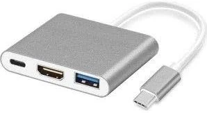 CF01 Macbook Uyumlu 4K Full HD 1080p Type C To 3 Portlu HDMI - USB 3.0 - PD Çevirici Hub Adaptör