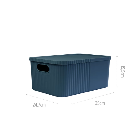 Kapaklı 12 Litre Çok Amaçlı Büyük Saklama Kutusu - Oyuncak, Kozmetik Kişisel Eşya Düzenleyici - 3