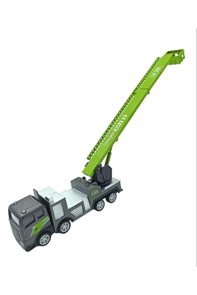 Oyuncak Metal İtfaiye Ev Eşya Kurtarma Vinç Sürtmeli Özellikli Vinç Kısmı 360 Derece Hareketli 17cm.
