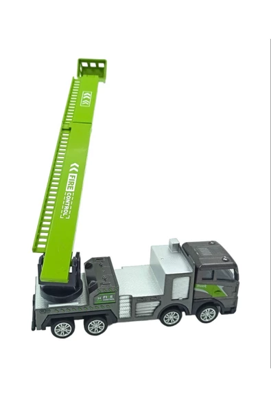 Oyuncak Metal İtfaiye Ev Eşya Kurtarma Vinç Sürtmeli Özellikli Vinç Kısmı 360 Derece Hareketli 17cm. - 2