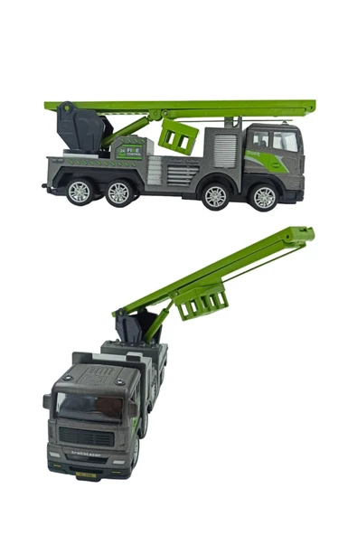 Oyuncak Metal İtfaiye Ev Eşya Kurtarma Vinç Sürtmeli Özellikli Vinç Kısmı 360 Derece Hareketli 17cm. - 3