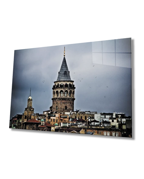 İstanbul Galata Kulesi Dekoratif ve Modern Cam Tablo