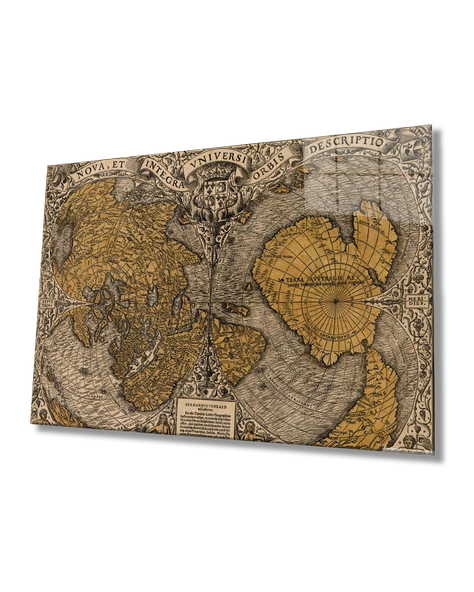 Eski Dünya Haritası  Dekoratif ve Modern Cam Tablo ürün görseli