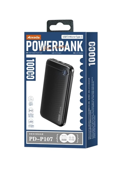 Azeada 10000 mAh 5v-2a Powerbank Type-C / Usb Giriş Led Işıklı Gösterge - 4