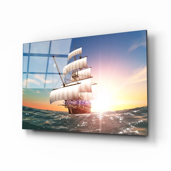 Gemi Dekoratif ve Modern Cam Tablo ürün görseli