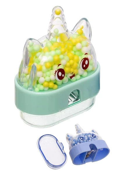 Unicorn Kalemtraş 1 Adet Hazneli Kalemtraş Unicorn Boynuzlu Standart Kalem Açacağı Sevimli Plastik - 4