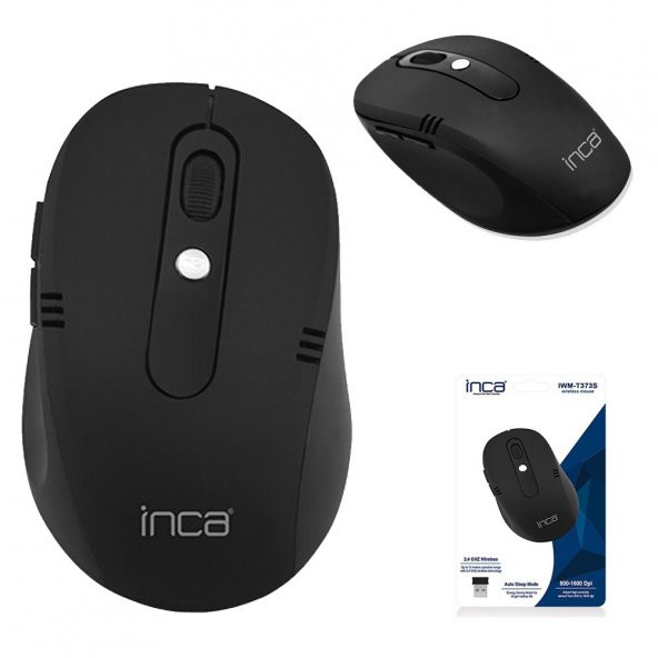 Inca IWM-T373S 1600 Dpi Kablosuz Nano Alıcılı Siyah Mouse