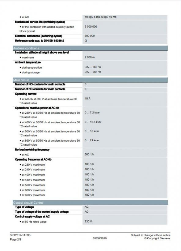 Siemens 3RT2617-1AP03 12,5 Kvar Kompanzasyon Kontaktörü - 4