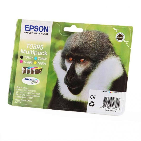 Epson T0895 4Lü Set Kartuş Bx300 / Sx100 / Sx205