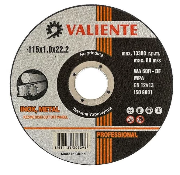 Valıente 115X1X22mm İnox Kesme Taşı ürün görseli 1