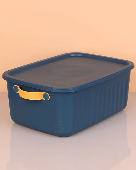 1 Adet 10 Litre Saklama Kabı, Çok Amaçlı Düzenleyici Kapaklı Kutu, Dekoratif Saklama Kutusu, 35x25x15cm