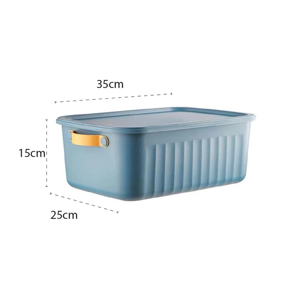 1 Adet 10 Litre Saklama Kabı, Çok Amaçlı Düzenleyici Kapaklı Kutu, Dekoratif Saklama Kutusu, 35x25x15cm - 4