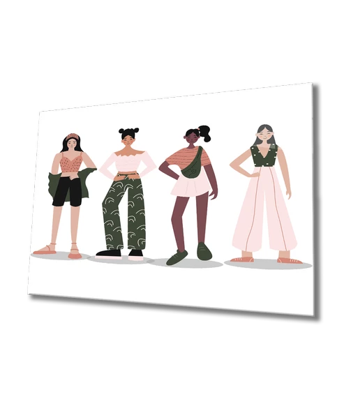 Kızlar Dekoratif ve Modern Cam Tablo ürün görseli