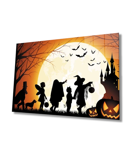 Cadılar Bayramı  Arkadaş Dekoratif ve Modern Cam Tablo ürün görseli