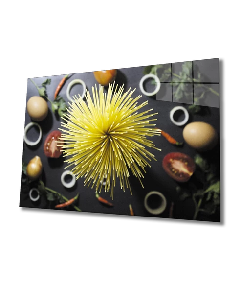 Spagetti Dekoratif ve Modern Cam Tablo
