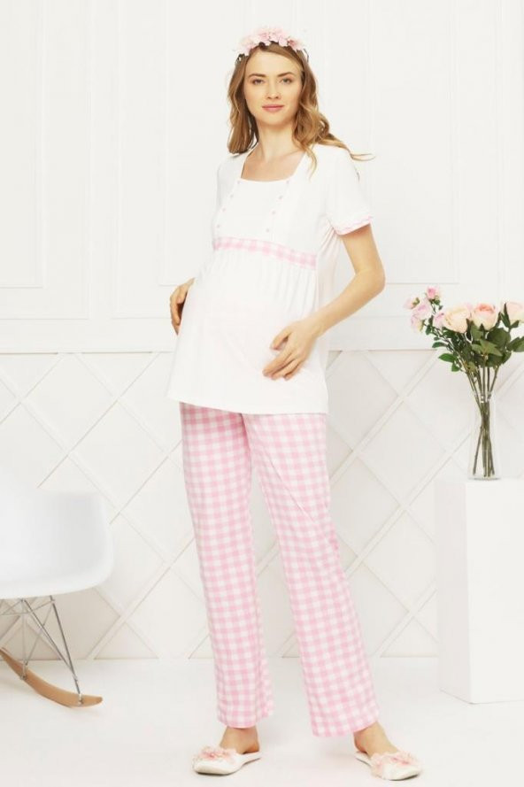 AQUA 21530 PEMBE Hamile  Spor Lohusa  Pijama Takımı - 3