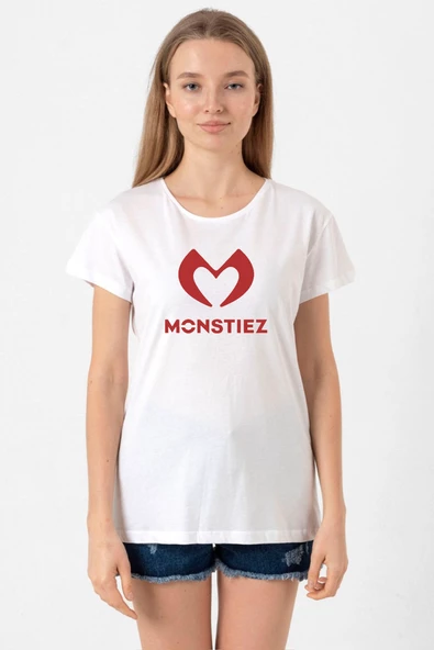 Babymonster Monstiez Beyaz Kadın Bisikletyaka Tshirt