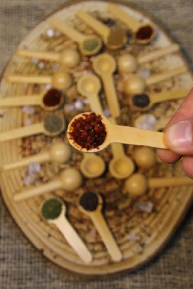 12 Adet Ahşap Baharatlık - Ölçek Kaşığı - Ahşap Kaşık 7 Cm - Resim 3