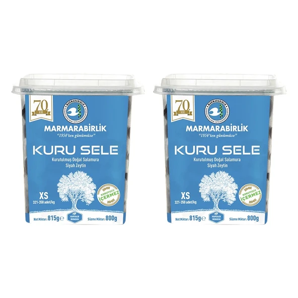 Marmarabirlik Kuru Sele Zeytin 800 g. XS (321-350 adet/kg) x 2 Adet
