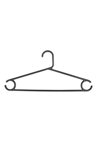 12 Adet Plastik Siyah Kıyafet Elbise Askısı Askılığı Gömlek Askısı Pantolon Askısı - 2