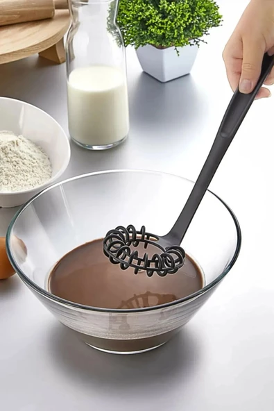 Yanmaz Yapışmaz Yüksek Isıya Dayanıklı Teflon Spiral Çırpıcı - Yumurta Çırpıcı 28 Cm - 1