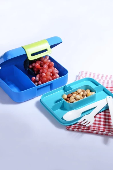 Design Kendinden Kaşıklı 5 Bölmeli 2 Katlı Beslenme Kutusu - 2