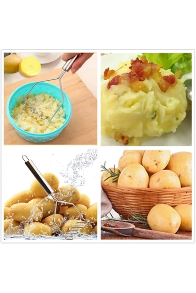 Paslanmaz Çelik Patates Ezici, Pratik Patates Ezici Püre Yapıcı , Mama Yapıcı Aparat - Resim 5