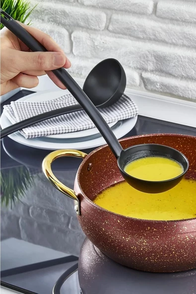 1 Adet Pratik Yanmaz Yapışmaz Teflon Kepçe- 220 Dereceye Dayanıklı Teflon Servis Kepçe ürün görseli