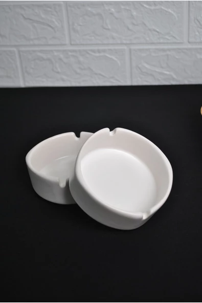 2 Adet Mat Seramik Kül Tablası Sade Yuvarlak Kül Tabağı Küllük 10 cm - 5