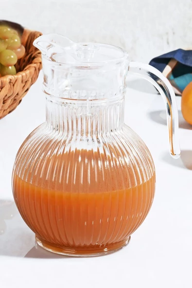 Cam Tombul Çizgili Cam Sürahi 1,9 Litre - 2