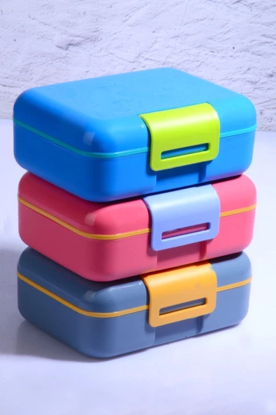 Design Kendinden Kaşıklı 5 Bölmeli 2 Katlı Beslenme Kutusu - 5