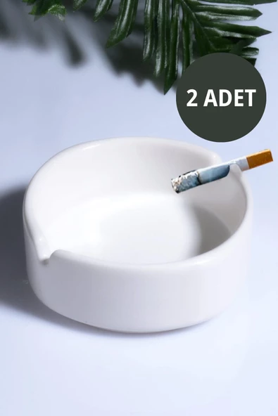 2 Adet Mat Seramik Kül Tablası Sade Yuvarlak Kül Tabağı Küllük 10 cm