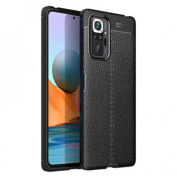 Xiaomi Redmi Note 10 Pro Kılıf Kamera Korumalı Deri Görünümlü Silikon - 3
