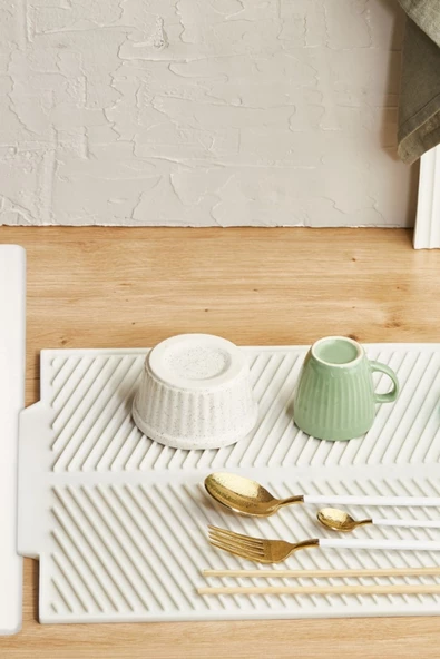 Büyük Boy Silikon Su Toplamaz Bulaşık Kurutma Matı Bulaşıklık - Bulaşık Altlığı 44 X 33 Cm ürün görseli