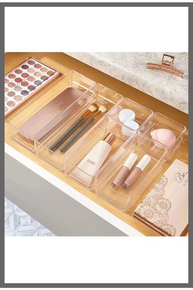 6 Parça Makyaj Takı Hobi Malzemesi Düzenleyici Organizer Kutu - 4