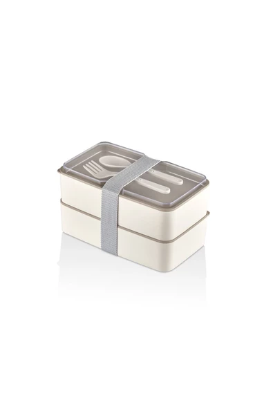 2 Katlı Mikrodalga Uyumlu Yemek Saklama Kabı Beslenme Kutusu Sporcu Öğrenci Okul İşyeri Sefer Tası - 2