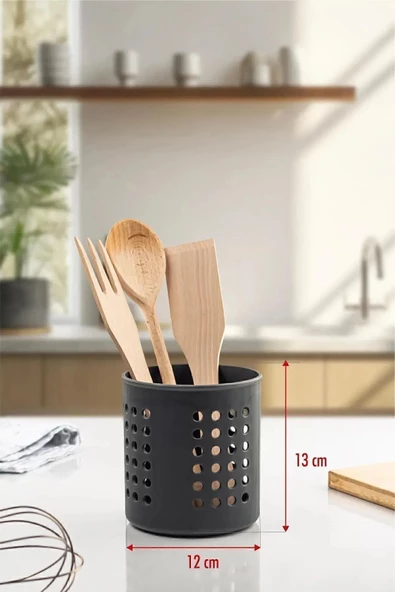 Plastik Silindir Dik Kaşıklık & Tezgah Üstü Düzenleyici & Servis Standı ürün görseli