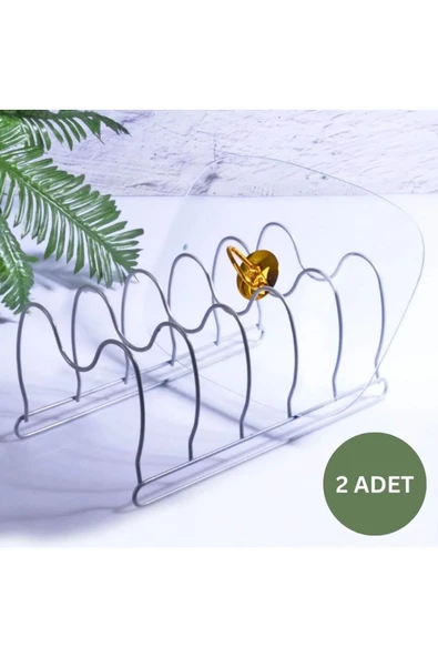 2'li Tava Ve Tencere Kapağı Düzenleyici Mutfak Dolap Ve Çekmece Organizeri 5 Bölmeli Mat Metal - 2