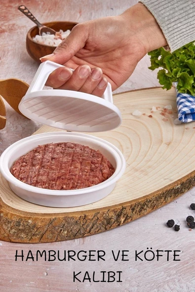 Hamburger ve Köfte Kalıbı Köfte Presi Şekillendirici Burger Press Pratik Köfte Yapma Aparatı