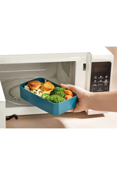 Mega Boy 2 Katlı Yemek Saklama Kabı 2 Litre - Kendinden Çatal Kaşık Servisli Lunch Box Set - 2