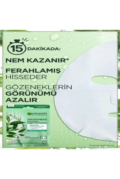 Garnier Nem Bombası Ferahlatıcı Kağıt Yüz Maskesi