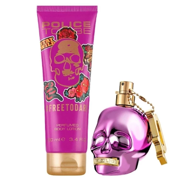Police Freetodare EDP 40 ml+Perfumed Body Lotion 100 ml Kadın Parfüm Seti - 5
