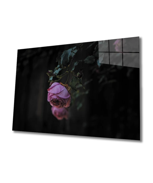 Rose Dekoratif ve Modern Cam Tablo
